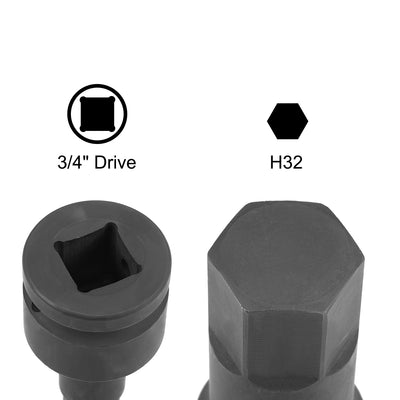 Harfington Drive x Impact Hex Bit Socket, Metric , Cr-Mo Steel