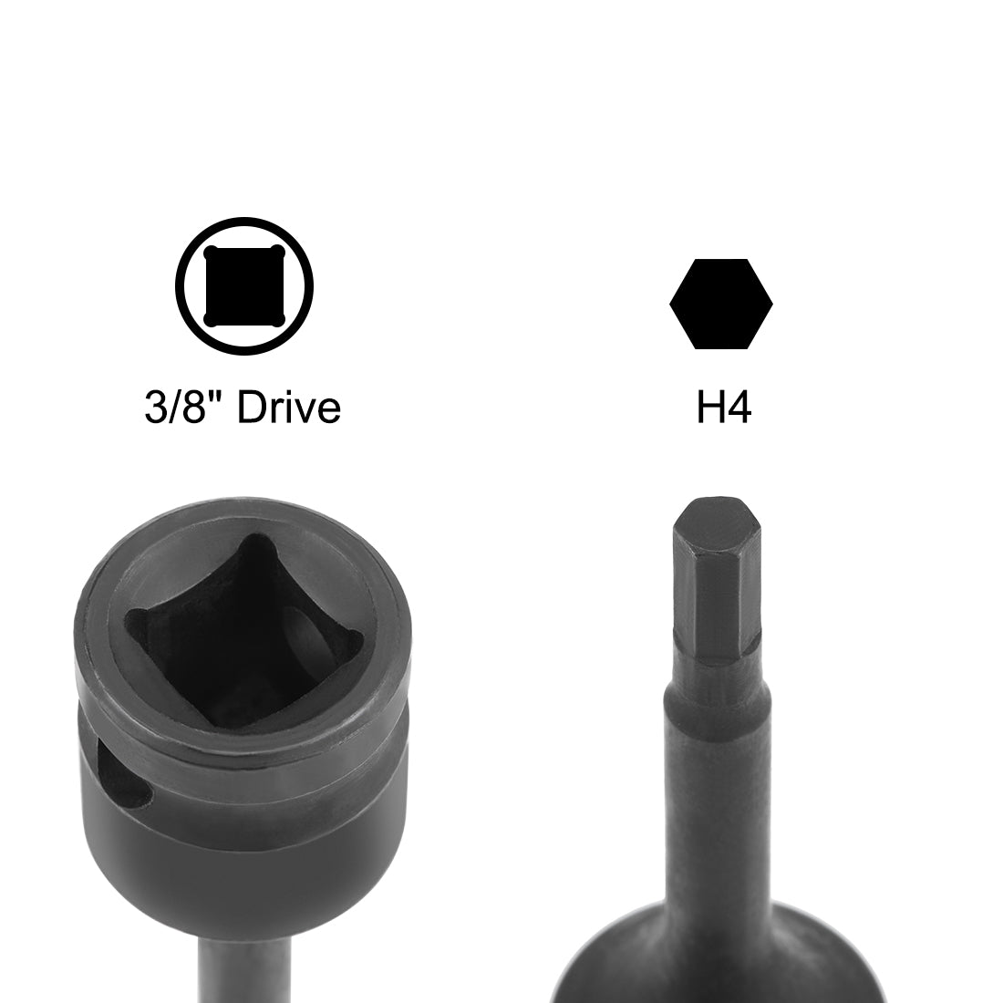 Harfington Impact Hex Bit Socket, Metric, Cr-Mo Steel
