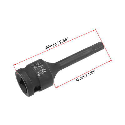 Harfington Impact Hex Bit Socket, Metric, Cr-Mo Steel