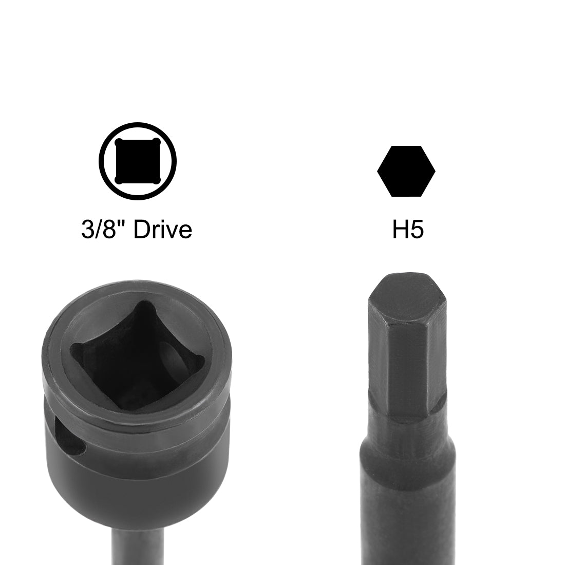 Harfington Impact Hex Bit Socket, Metric, Cr-Mo Steel