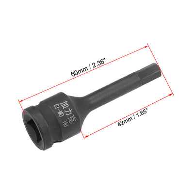 Harfington Impact Hex Bit Socket, Metric, Cr-Mo Steel