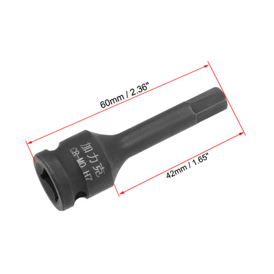 Harfington Impact Hex Bit Socket, Metric, Cr-Mo Steel
