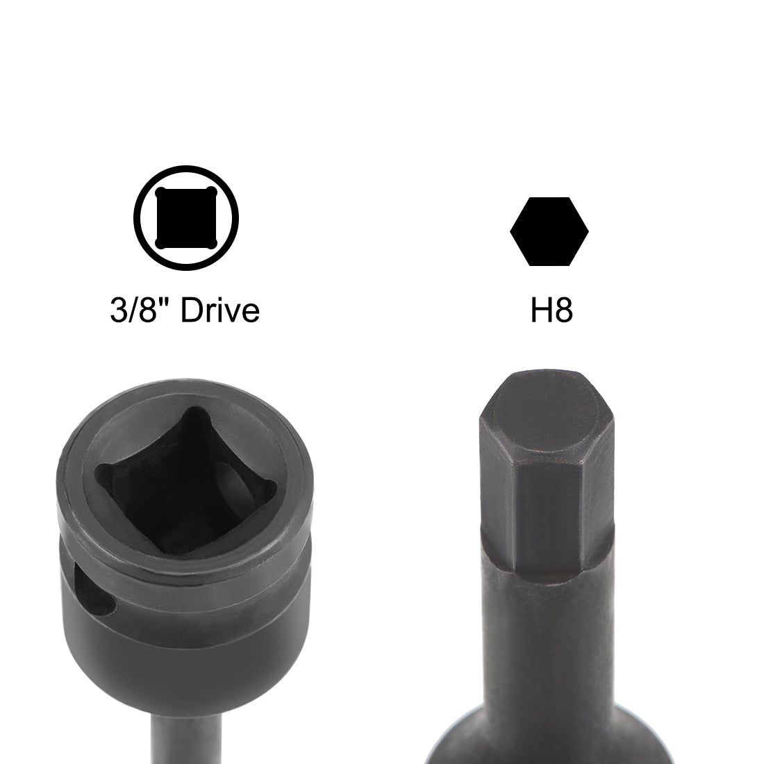 Harfington Impact Hex Bit Socket, Metric, Cr-Mo Steel