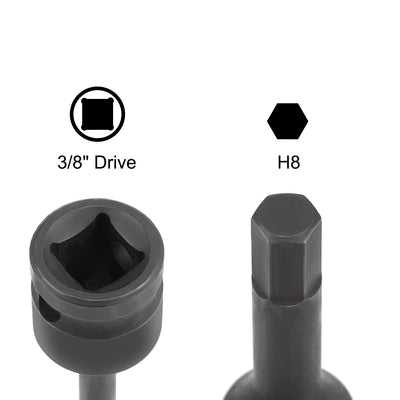 Harfington Impact Hex Bit Socket, Metric, Cr-Mo Steel