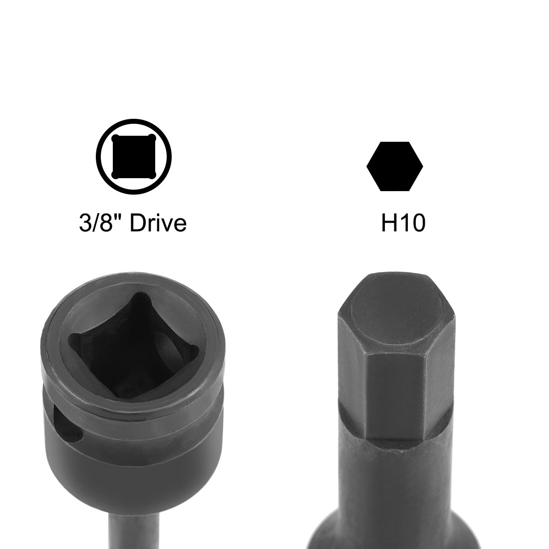 Harfington Impact Hex Bit Socket, Metric, Cr-Mo Steel