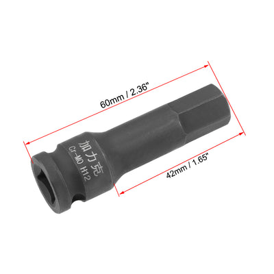 Harfington Impact Hex Bit Socket, Metric, Cr-Mo Steel
