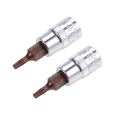 Harfington 1/4-Inch Drive Bit Socket Torx T10 S2 Steel 38mm Length 2 Pcs