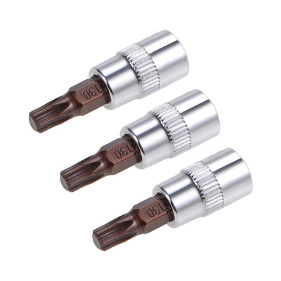 Harfington 1/4-Inch Drive Bit Socket Torx T30 S2 Steel 38mm Length 3 Pcs