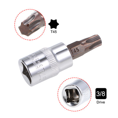 Harfington Drive x Torx Bit Socket, S2 Steel Bits, CR-V Steel Sockets (for Hand Use Only)