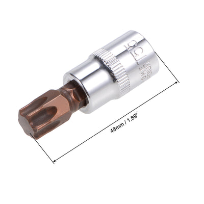 Harfington 3/8-Inch Drive Bit Socket Torx T55 S2 Steel 48mm Length 2 Pcs