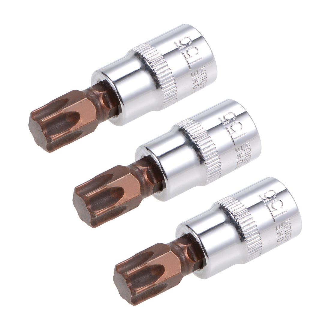 Harfington 3/8-Inch Drive Bit Socket Torx T55 S2 Steel 48mm Length 3 Pcs