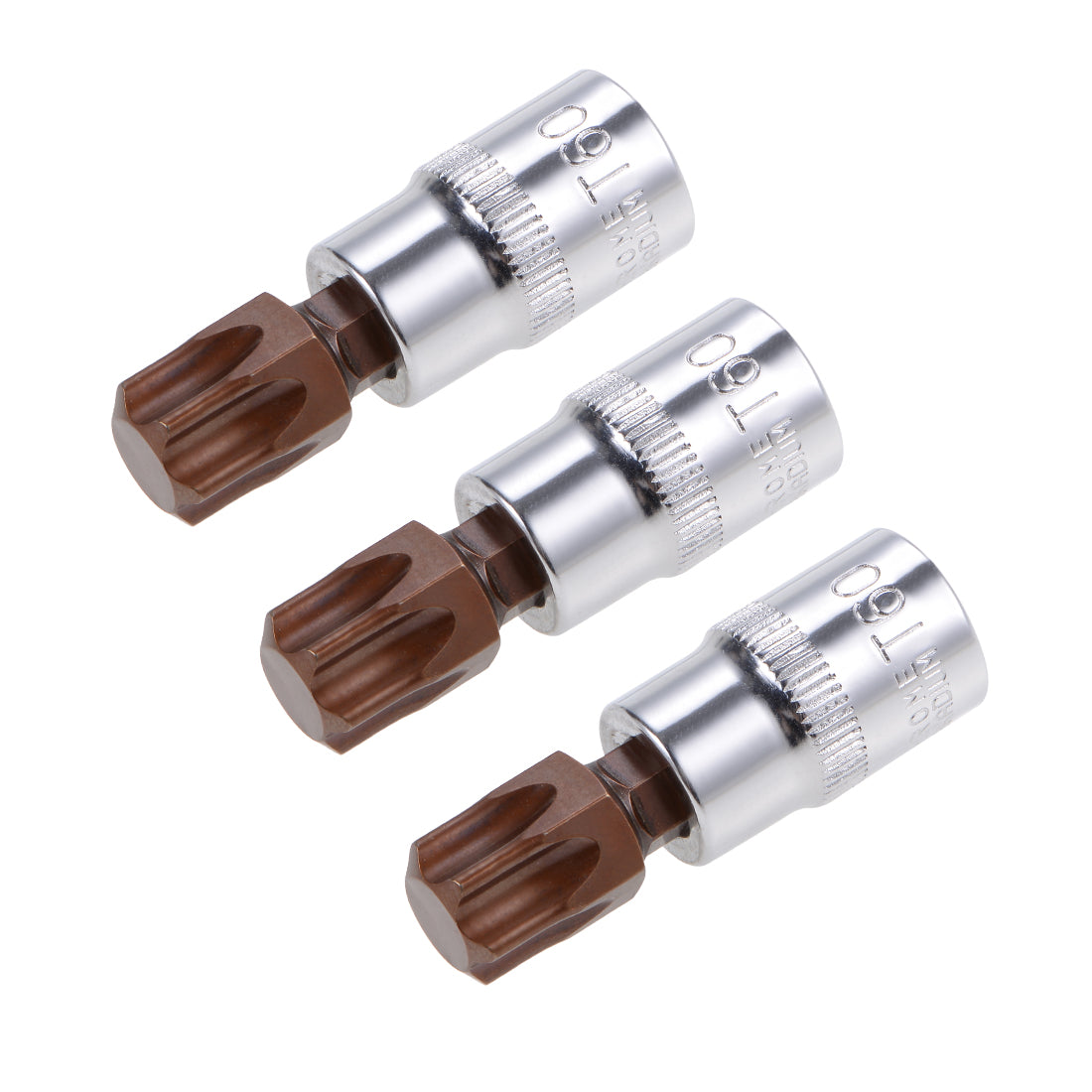Harfington 3/8-Inch Drive Bit Socket Torx T60 S2 Steel 48mm Length 3 Pcs
