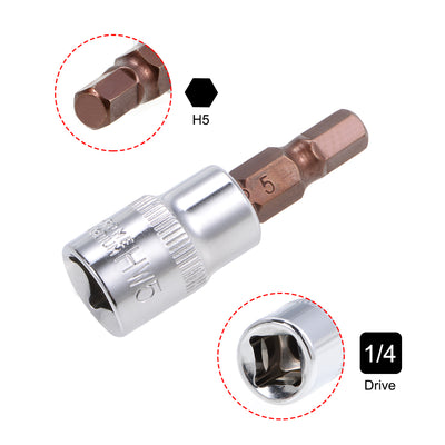 Harfington Hex Bit Socket, S2 Steel Bits, CR-V Sockets (for Hand Use Only)