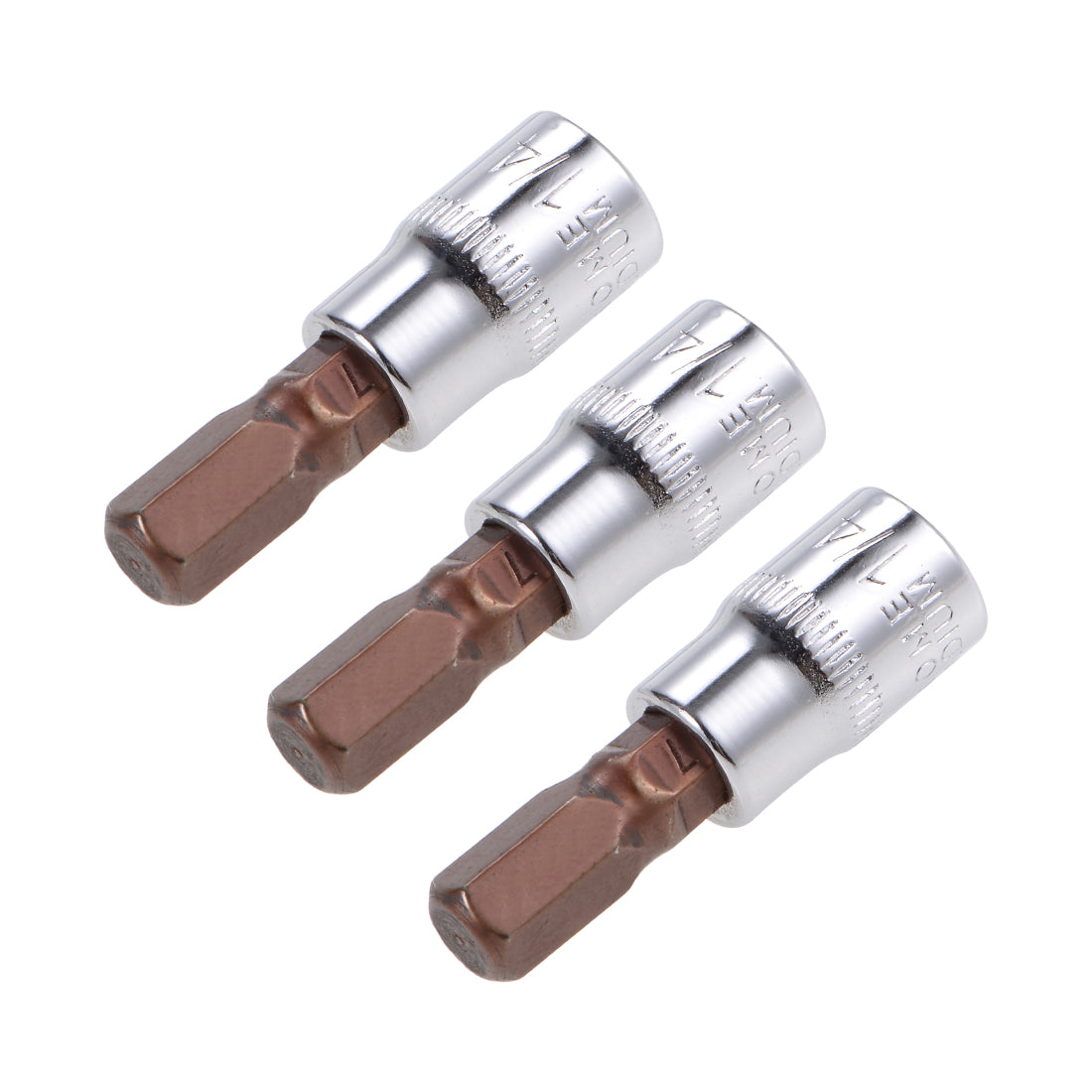 Harfington 3 Pcs 1/4" Drive x 7mm Hex Bit Socket, Standard Metric, S2 & Cr-V Steel