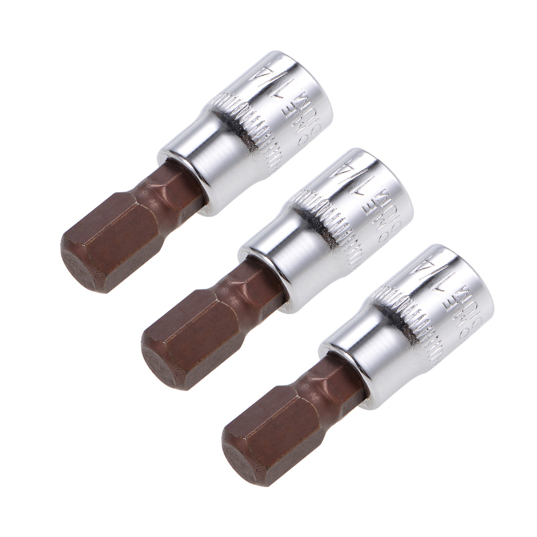 Harfington 3 Pcs 1/4" Drive x 8mm Hex Bit Socket, Standard Metric, S2 & Cr-V Steel