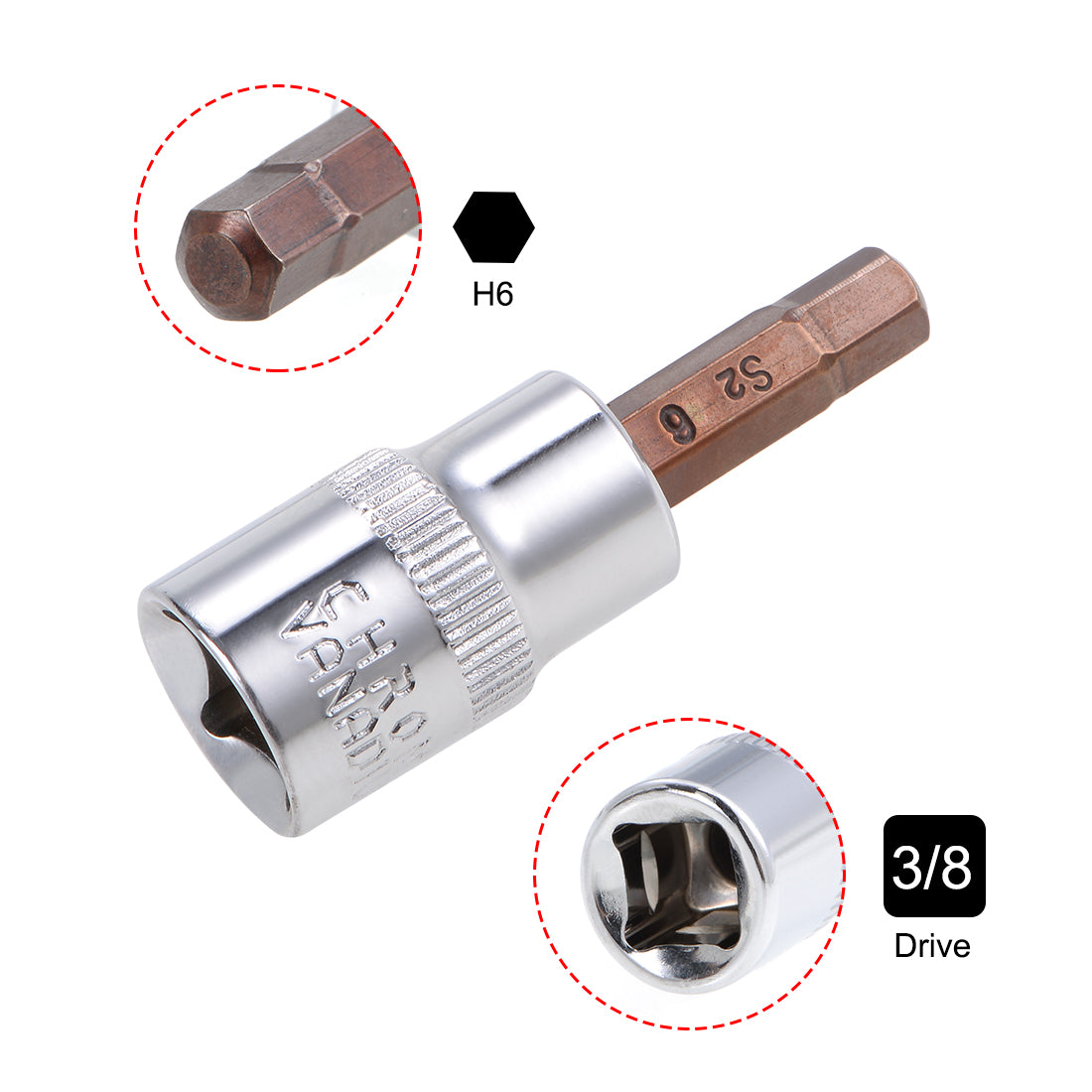 Harfington Hex Bit Sockets, S2 Steel Bits, CR-V Sockets (for Hand Use Only)