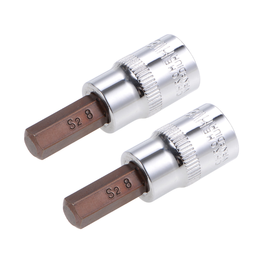 Harfington 2 Pcs 3/8" Drive x 8mm Hex Bit Socket, Standard Metric, S2 & Cr-V Steel