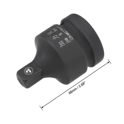 Harfington 1 Inch Drive (F) x 1/2 Inch (M) Impact Socket Reducer for Ratchet Wrenches, Female to Male, Cr-Mo