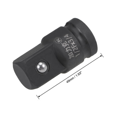 Harfington 1/2 Inch Drive (F) x 3/4 Inch (M) Impact Adapter for Ratchet Wrenches, Female to Male, Cr-Mo