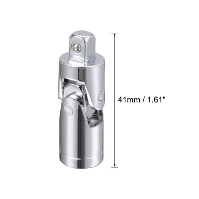 Harfington 3pcs 1/4" Drive Universal Joint Socket Coupling Steering Connector Adapter, Cr-V