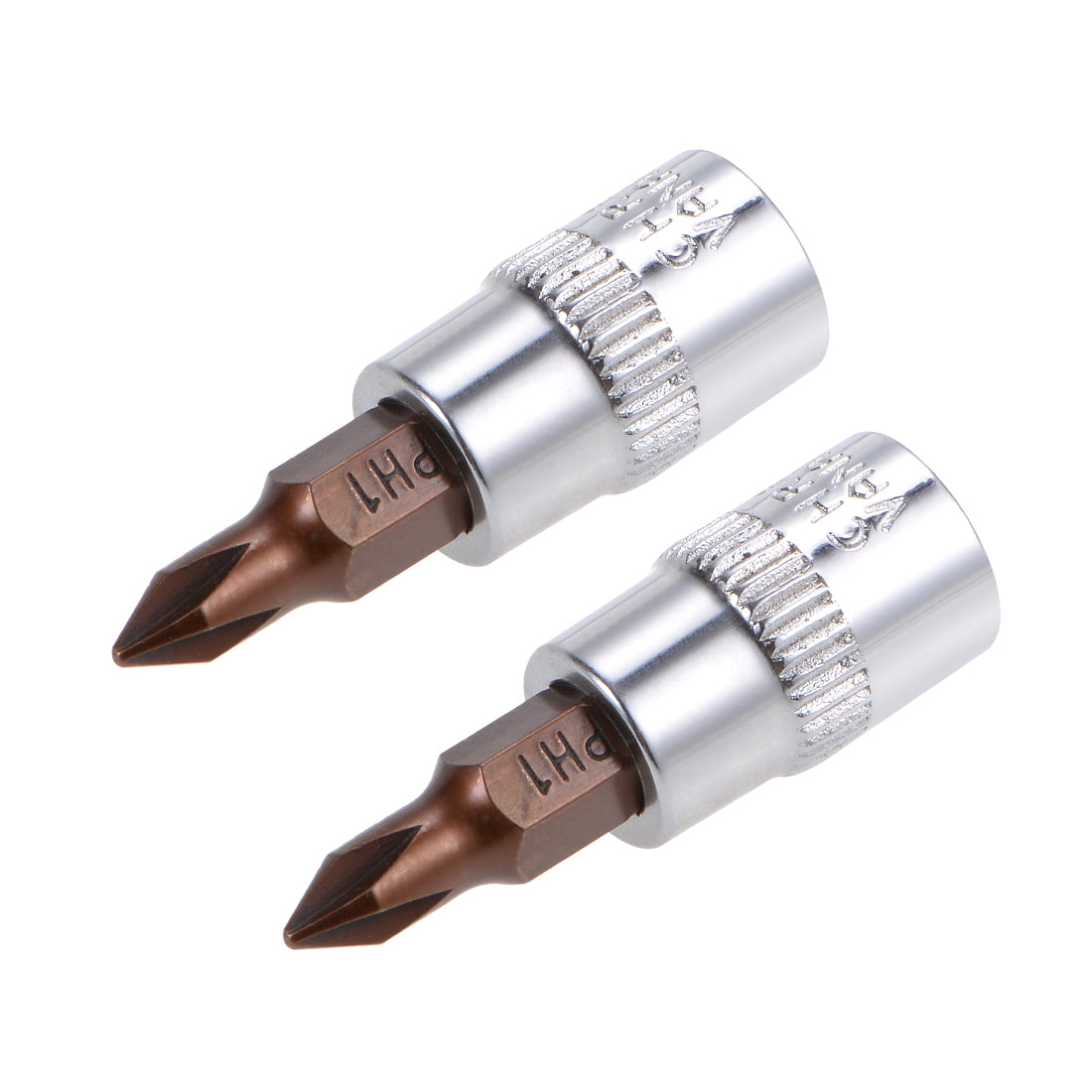 Harfington 2 Pcs1/4" Drive x PH1 Phillips Bit Socket, Standard Metric, S2 and Cr-V Steel