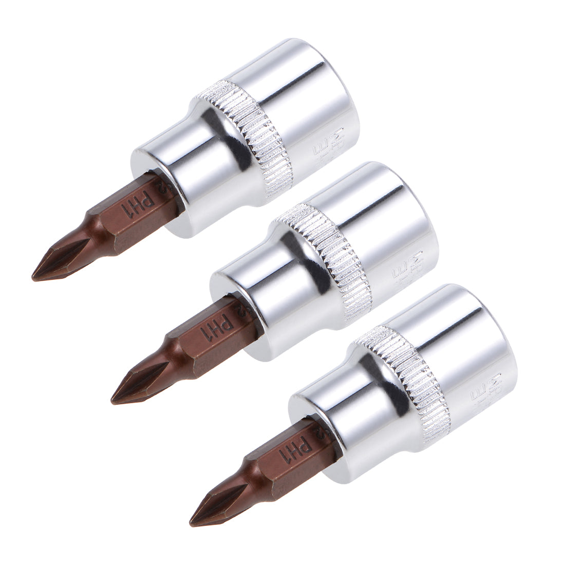 Harfington 3 Pcs 3/8" Drive x PH1 Phillips Bit Socket, Standard Metric, S2 and Cr-V Steel