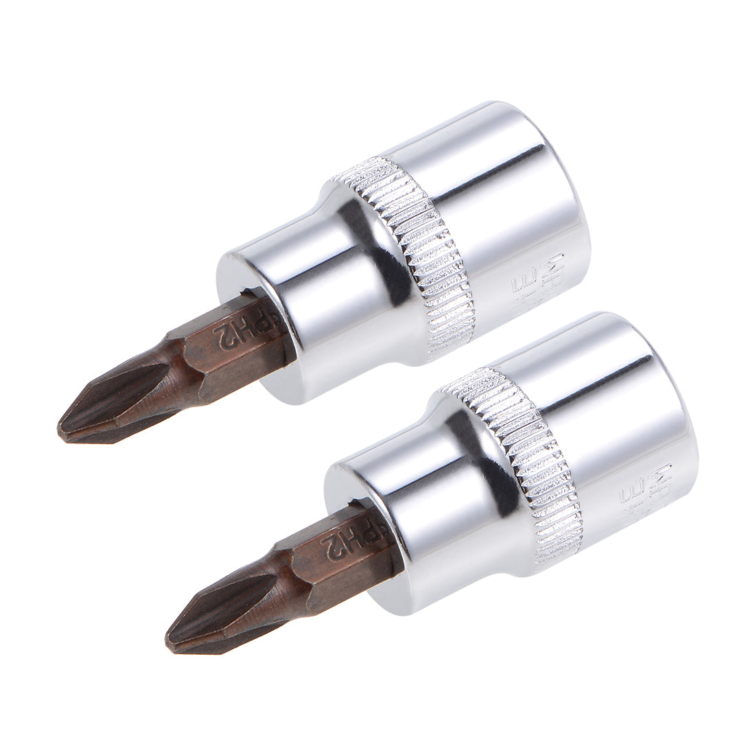 Harfington 2 Pcs 3/8" Drive x PH2 Phillips Bit Socket, Standard Metric, S2 and Cr-V Steel