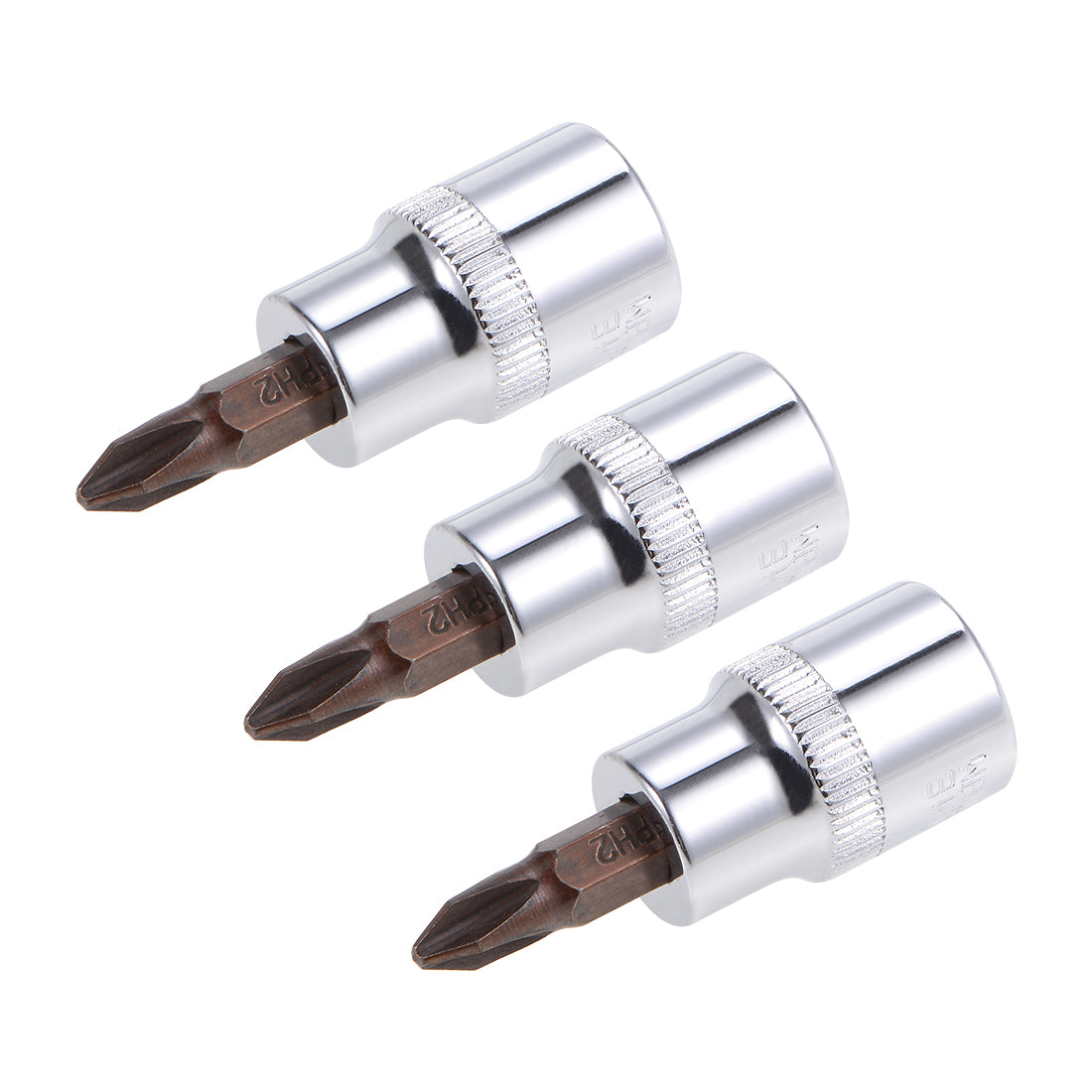 Harfington 3 Pcs 3/8" Drive x PH2 Phillips Bit Socket, Standard Metric, S2 and Cr-V Steel