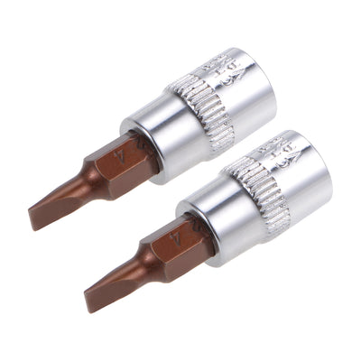 Harfington 1/4-Inch Drive Bit Socket FD4 S2 Steel 38mm Length 2 Pcs