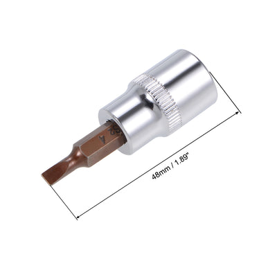 Harfington 3/8-Inch Drive Bit Socket FD4 S2 Steel 48mm Length 2 Pcs