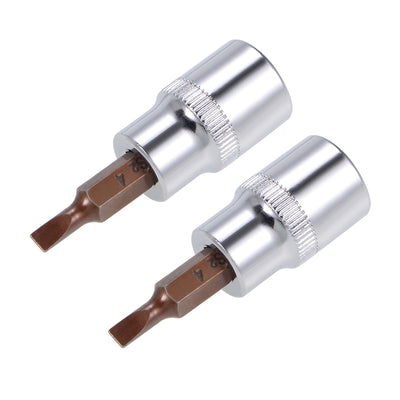 Harfington 3/8-Inch Drive Bit Socket FD4 S2 Steel 48mm Length 2 Pcs