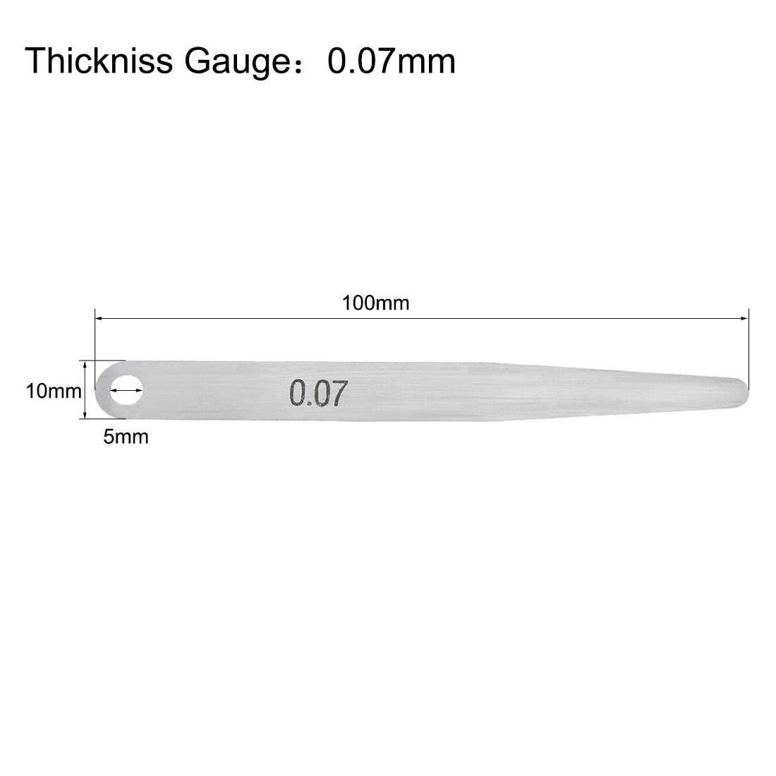 Harfington Metric Thickness Feeler Gauge 0.07mm Stainless Steel Measuring Tool for Gap Width 4pcs