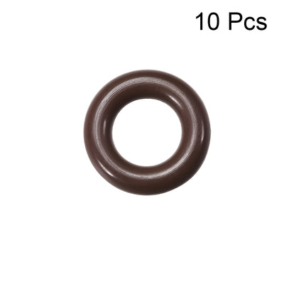 Harfington Fluorine Rubber O Rings Seal Gasket Brown 10Pcs