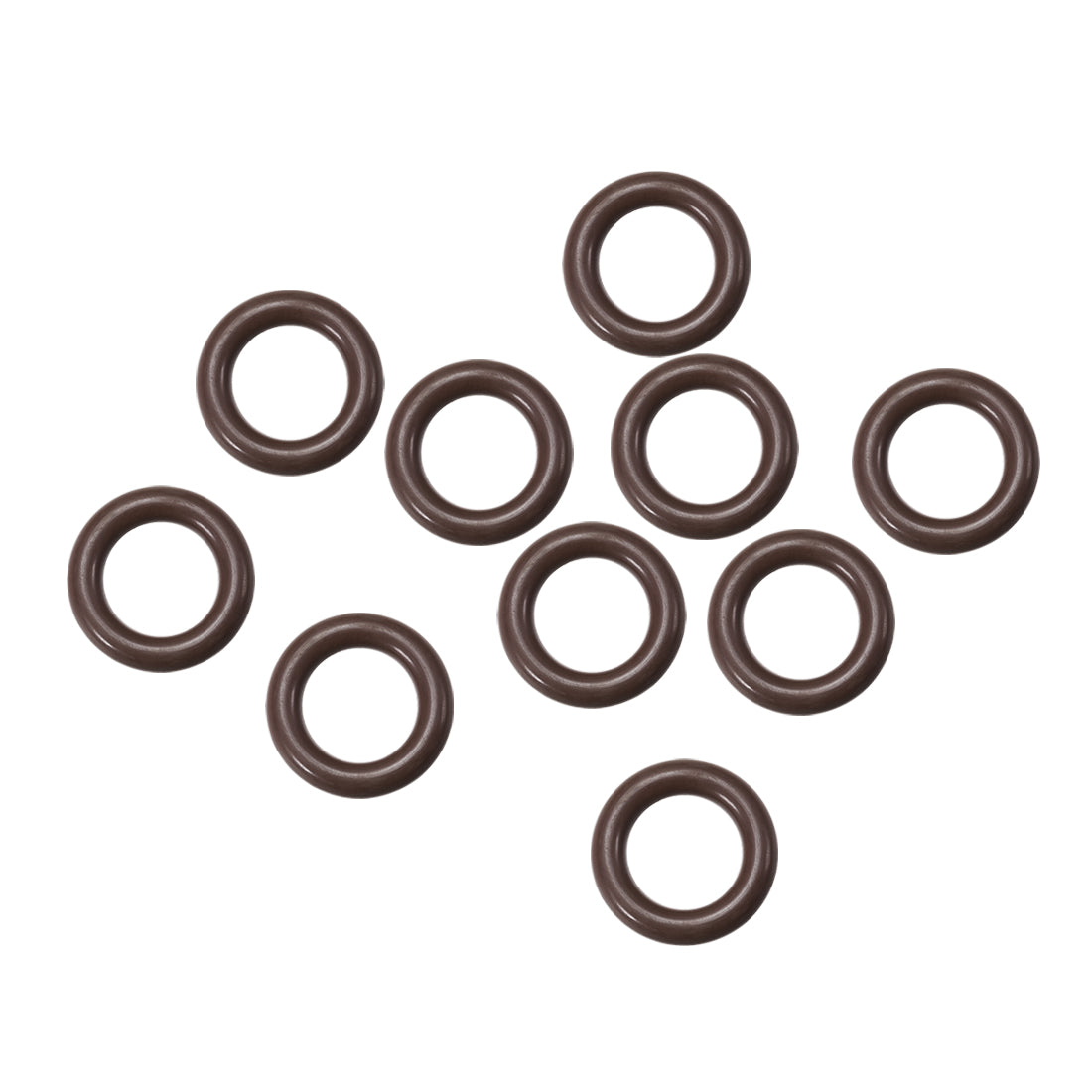 Harfington Fluorine Rubber O Rings Seal Gasket Brown 10Pcs