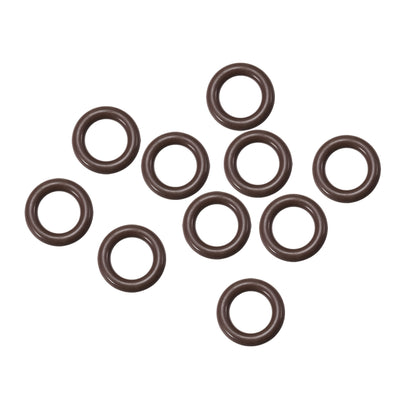 Harfington Fluorine Rubber O Rings Seal Gasket Brown 10Pcs