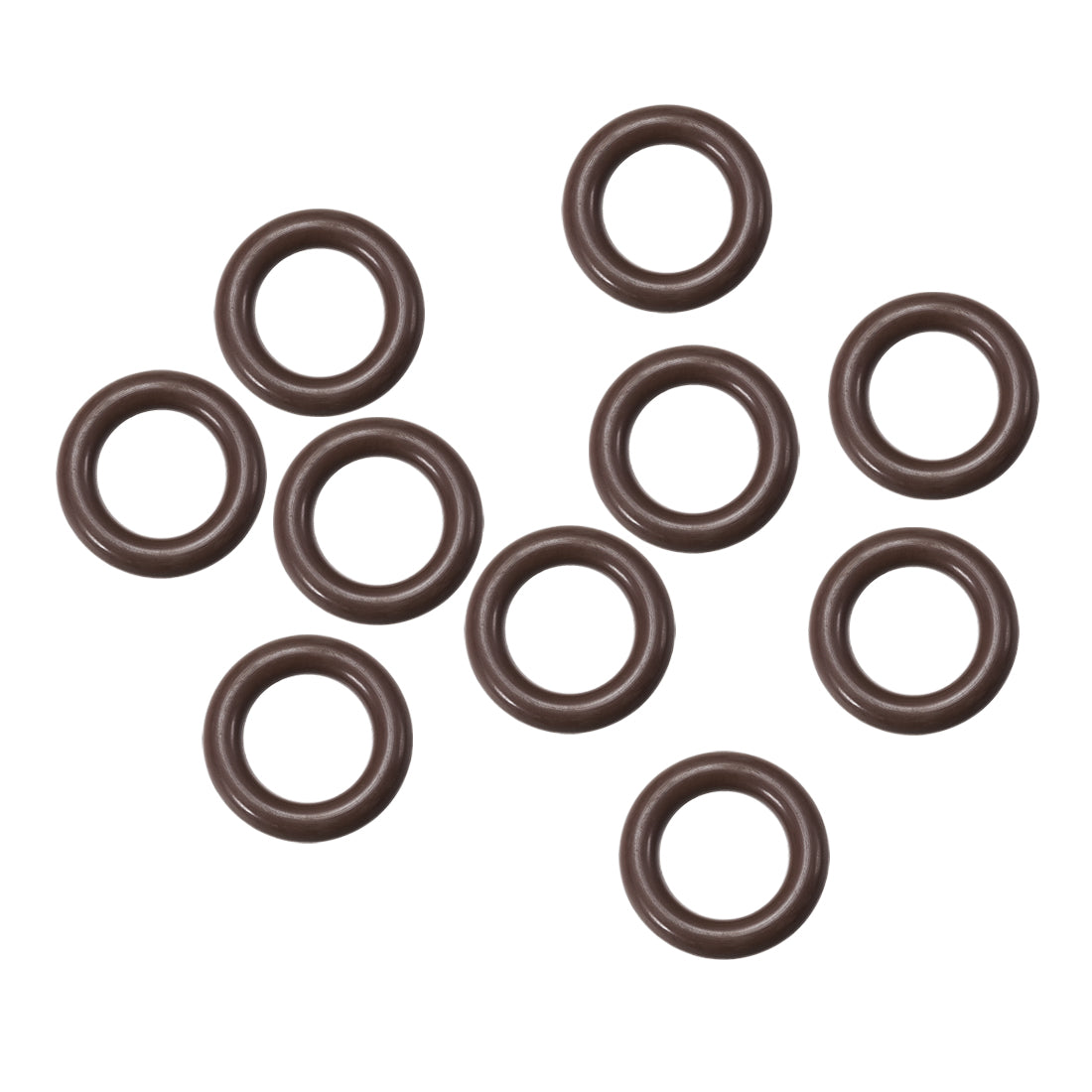 Harfington Fluorine Rubber O Rings Seal Gasket Brown 10Pcs