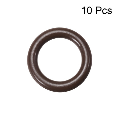 Harfington Fluorine Rubber O Rings Seal Gasket Brown 10Pcs