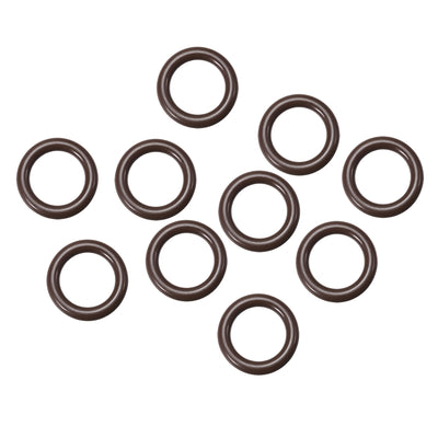 Harfington Fluorine Rubber O Rings Seal Gasket Brown 10Pcs