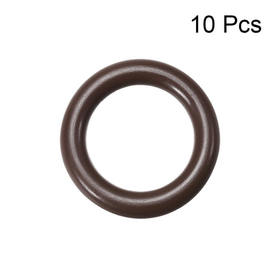 Harfington Fluorine Rubber O Rings Seal Gasket Brown 10Pcs