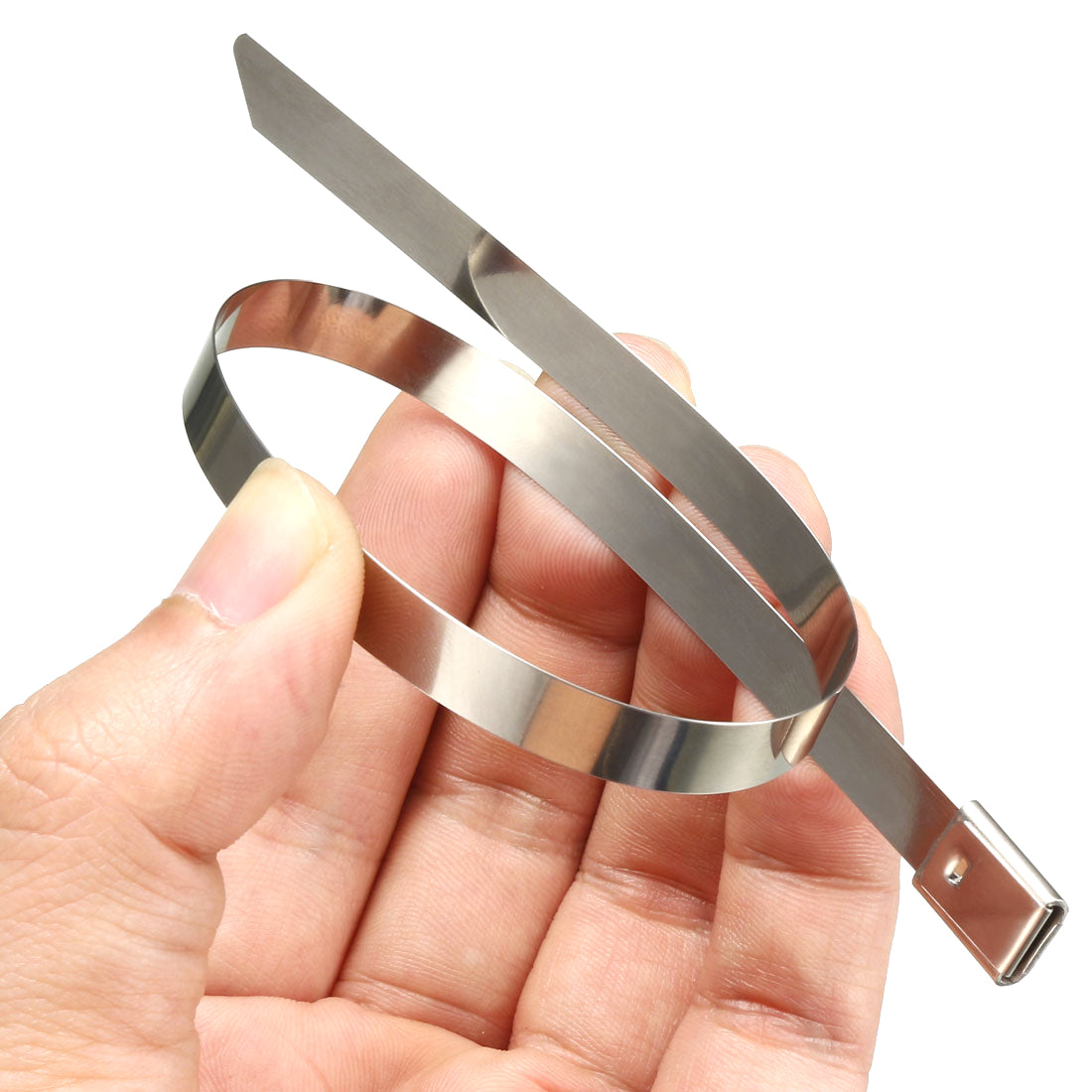 Harfington 14 Inch Stainless Steel Cable Zip Ties 0.3 Inch Width Metal Exhaust Wrap 50pcs