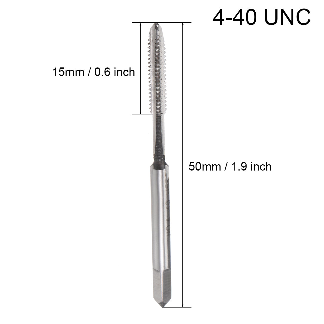 Harfington Machine Tap 4-40 UNC Thread Pitch 3 Flutes High Speed Steel 2A Tolerance