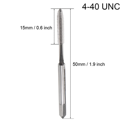 Harfington Machine Tap 4-40 UNC Thread Pitch 3 Flutes High Speed Steel 2A Tolerance