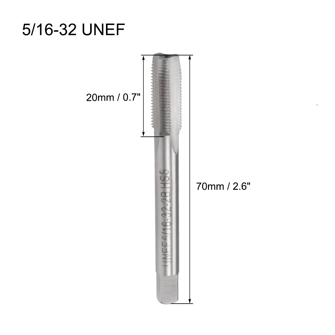 Harfington Machine Tap 5/16-32 UNEF Thread Pitch 2B 3 Flutes High Speed Steel