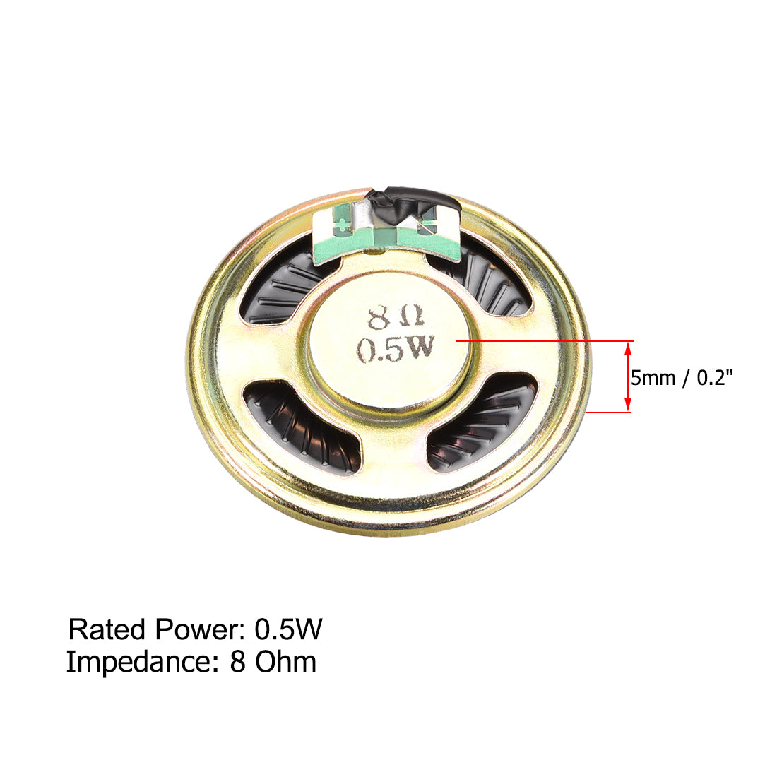 Harfington 0.5W 8 Ohm Micro Internal Speaker Magnet Loudspeaker 40mm Dia 6pcs