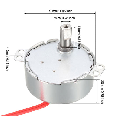 Harfington Electric Motor Synchronous Motor Turntable Synchron Motor AC 24V 50/60Hz 4W CCW/CW Direction