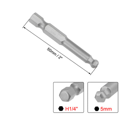 Harfington Ball End Hex Bits Hex Shank Magnetic Head Screwdriver S2 HRC58 Screw Driver Bit