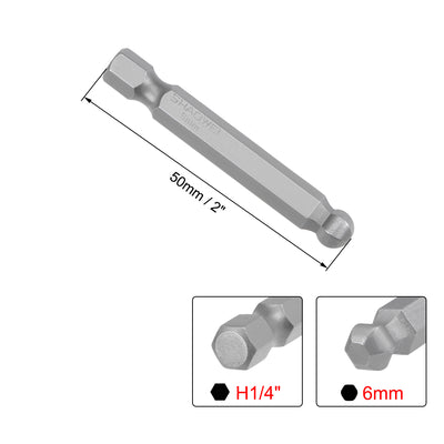 Harfington Ball End Hex Bits Hex Shank Magnetic Head Screwdriver S2 HRC58 Screw Driver Bit