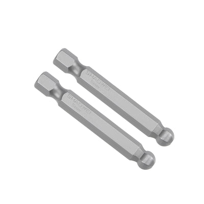 Harfington 2 Pcs Ball End Hex Bits 1/4 Inch Hex Shank 2 Inch Length Magnetic H6 Head Screwdriver S2 HRC58 Screw Driver Bit