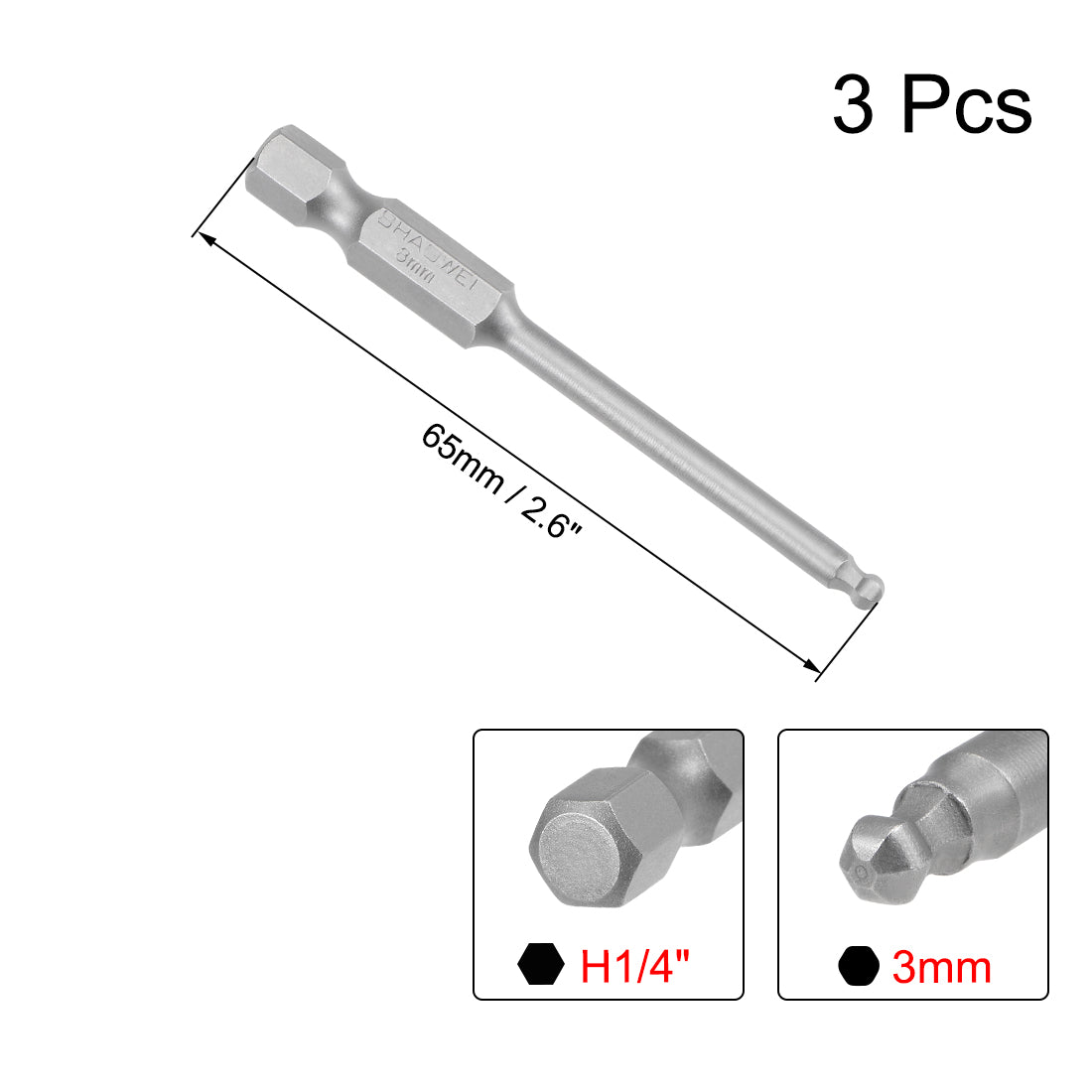 Harfington Ball End Screwdriver Bits, S2 Magnetic Drill Bits with Hex Shank