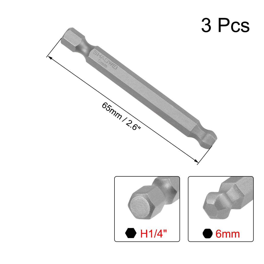 Harfington Ball End Screwdriver Bits, S2 Magnetic Drill Bits with Hex Shank